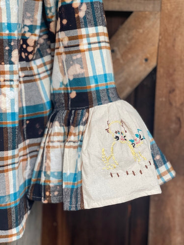 MAKE A WISH AND FLY Flared Sleeve Flannel